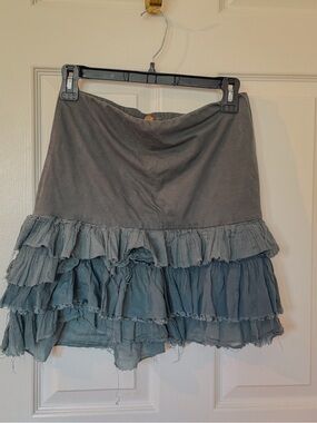 Tiered Ruffle Women's Skirt - Slate Green